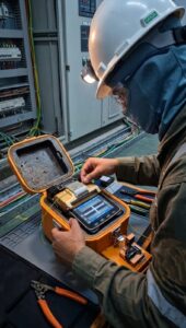 Instalação e Fusão de fibra óptica industrial